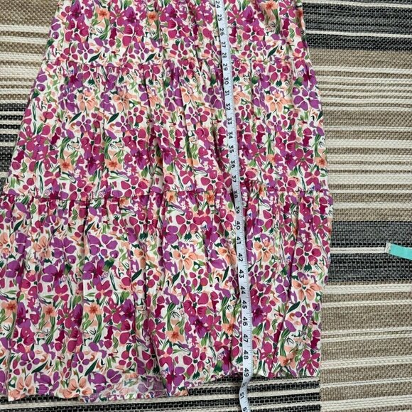 Storia Women's Maxi Dress Sleeveless Floral Print Lined Cross Back Multicolor XS - Picture 16 of 16